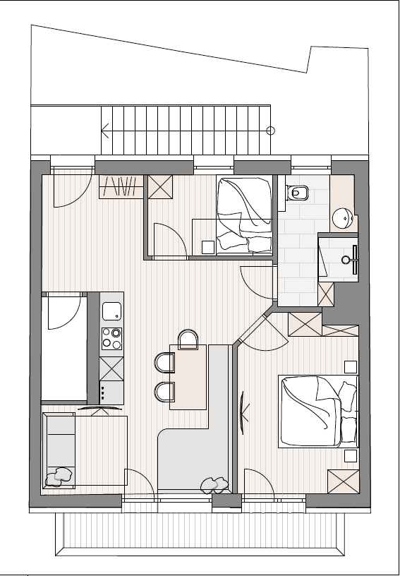 Grundriss Chalet Loft, Das Lisa'l Ferienwohnung Zell am Ziller